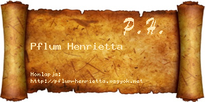 Pflum Henrietta névjegykártya