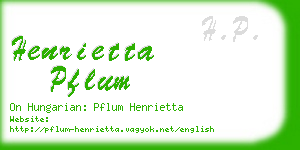 henrietta pflum business card